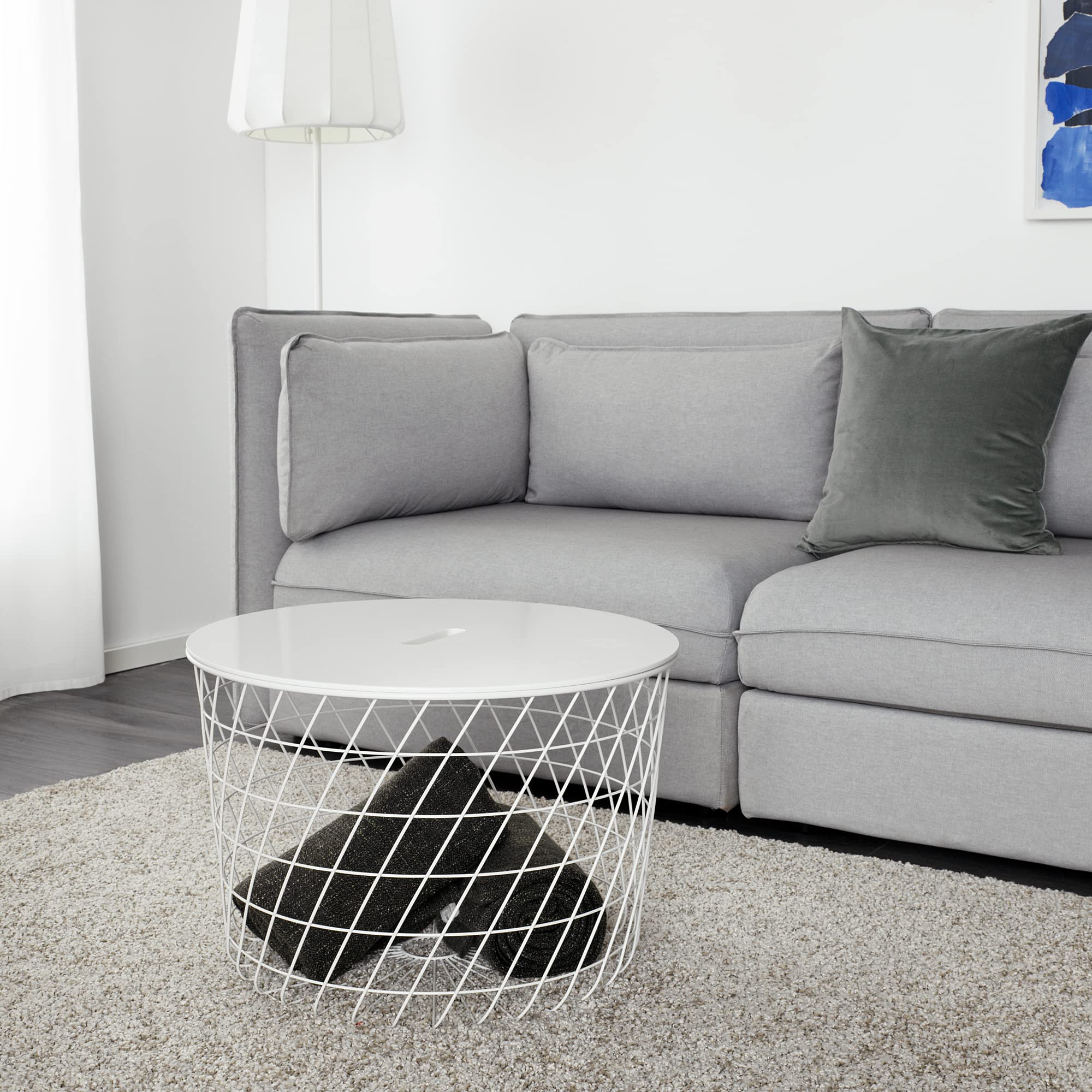 IKEA KVISTBRO クヴィストブロ 収納付きテーブル ホワイト 61cm Amazon｜IKEA KVISTBRO 収納テーブル 61cm ホワイト｜サイドテーブル